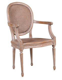 Louis XVI Style Grey-Painted Fauteuil