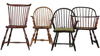 Four Spindle Back Chairs