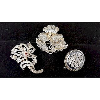 Vintage Brooches in Sterling Silver