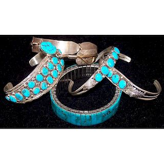 Turquoise Bracelets in Sterling Silver PLUS