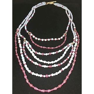 Ruby and Opal Swag Necklace