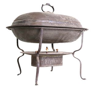 Rare Toleware Covered Chafing Dish