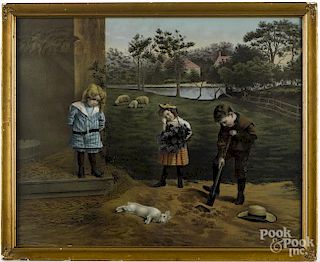 Last Honors to Bunny color lithograph, ca. 1900, 16'' x 20''.