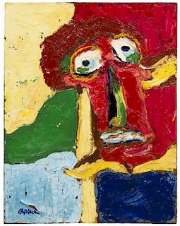 Attributed To Karel Appel, (Dutch, 1921-2006), Untitled (Face)