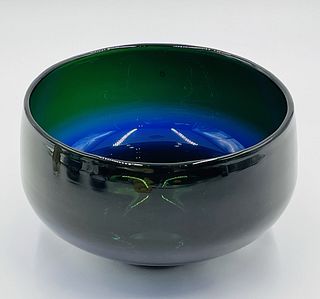 Large Art Glass Bowl by Correis Art Glass