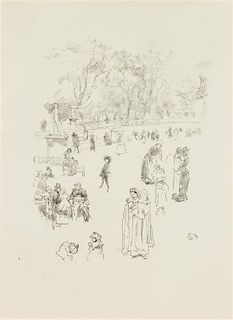 James Abbott McNeill Whistler, (American, 1834-1903), Nursemaids: Les Bonnes du Luxembourg, c. 1894