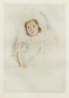 * Mary Cassatt, (American, 1844-1926), Margot Wearing A Bonnet (No. 1), c. 1902