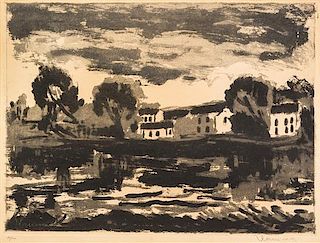 * Maurice de Vlaminck, (French, 1876-1958), L'Oise a Cergy, 1926