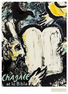 Marc Chagall, (French/Russian, 1887–1985), Chagall et le bible (Moise et les tables de la Loi), 1962