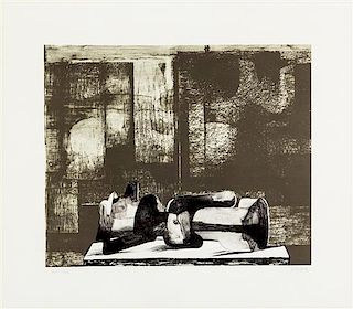 Henry Moore, (British, 1898-1986), Reclining Figure, Architectural Background IV, 1977