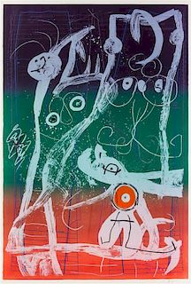 Joan Miro, (Spanish, 1893-1983), Fashion Frenzy - Blue, Red, Green, 1969