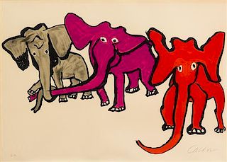 Alexander Calder, (American, 1898-1976), Three Elephants, 1975 (from Our Unfinished Revolution)