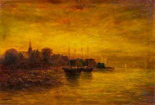 Hudson Mindell Kitchell, (American, 1862 - 1944), Ships at Dock