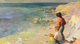 Adam Emory Albright, (American, 1862-1957), Boys at Laguna Beach, CA