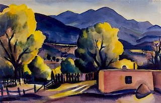 Gene Kloss, (American, 1903–1996), Landscape Scene