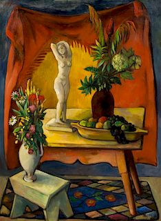 Bernard Karfiol, (American, 1886–1952), Still Life with Sculpture