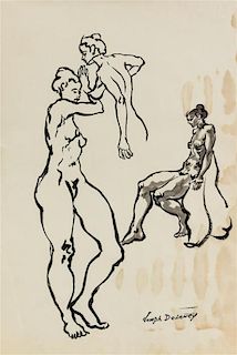 Joseph Delaney, (American, 1904-1991), Nude Figure Study