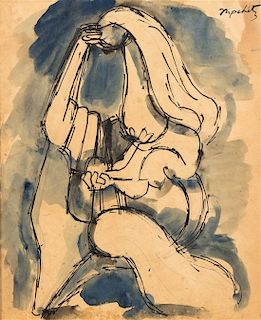 * Jacques Lipchitz, (Lithuanian, 1891-1973), Sketch for Sculpture Mother and Child