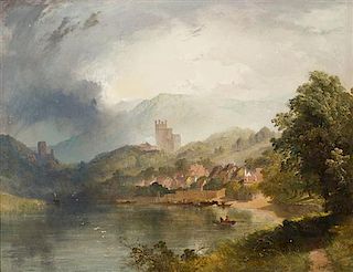 * Henry Bright, (British, 1814–1873), Village Along the River