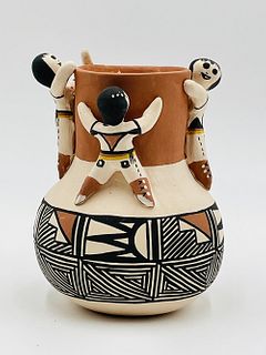Acoma Pueblo Pottery Vase by Kathleen Lewis