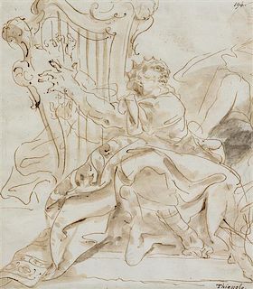 Attributed to Valentino Rovisi, (Italian, 1715-1783), King David with Harp