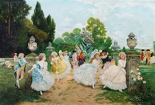 Alver Regli, (American/Italian, 1867–1939), Garden Scene, 1908