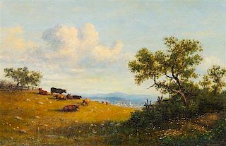 * Hans Frederick Gude, (Norwegian, 1825–1903), Landscape with Cows
