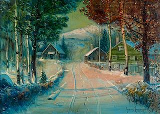 Svend Rasmussen Svendsen, (American/Norwegian, 1864–1945), Snowy Lane