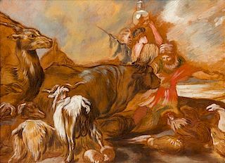 Jean-Baptiste Henri Deshays, (French, 1729-1765), Noah Leading the Animals into the Ark