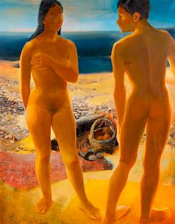 Pierre Lavarenne, (French, b. 1928), Two Nudes