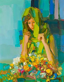 Nicola Simbari, (Italian, 1927–2012), The Green Shawl, 1967