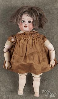Franz Schmidt Germany bisque head doll, 19th c., #1295, with a jointed composition body, sleep eyes