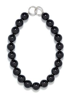 A Sterling and Onyx Bead Necklace, Paloma Picasso for Tiffany & Co.,