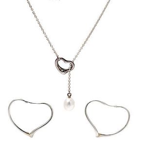 A Collection of Sterling Silver Heart Motif Jewelry, Elsa Peretti for Tiffany & Co., 9.00 dwts.