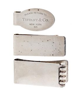A Collection of Sterling Silver Money Clips, Tiffany & Co., 48.90 dwts.