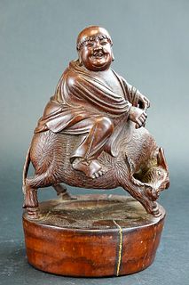 BAMBOO ROOT CARVED BUDDHA STATUE