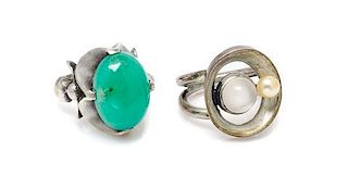 A Collection of Sterling Silver and Gemstone Rings, Antonio Pineda, 15.70 dwts.