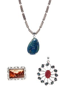 A Collection of Silver and Gemstone Jewelry, 60.50 dwts.