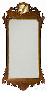 Chippendale style mahogany looking glass, 48'' h.