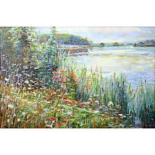 Large Contemporary Oil On Canvas "Impressionist Landscape"