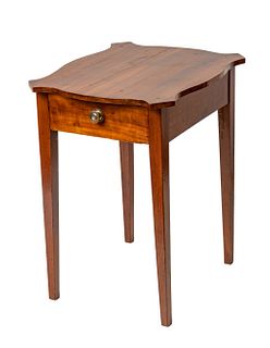 American Cherry Single Drawer Stand, C. 1800, H 25", W 17", D 21"