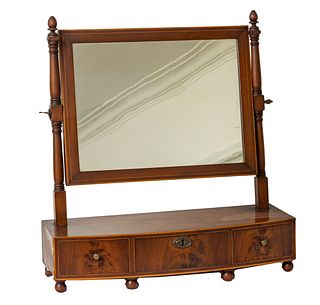 American Mahogany Dressing Mirror, 1810-1840, H 24", W 22", D 8"