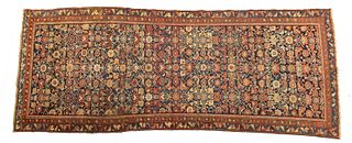 Semi-Antique Persian Handwoven Wool Rug, C. 1950s/60s, W 4' 6'' L 11' 2''