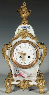 A FINE 19THC. FRENCH HAND PAINTED PORCELAIN CLOCK