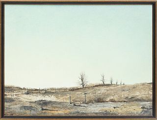 W. Louis Jones (American, 1943-2020) Acrylic On Board Landscape With Dead Maples, H 18'' W 24''