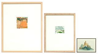 Mignonette Yin Cheng (Chinese, 1933-2009) Watercolors On Paper, Group Of Three Works