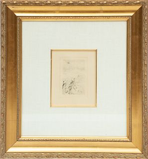 Pierre-Auguste Renoir (French, 1841-1919) Etching On Paper, 1892, Sur La Plage, H 4.5'' W 3.75''
