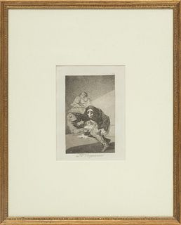 Francisco Goya (Spanish, 1746-1828) Etching With Aquatint On Paper, 1789, El Vergonzoso , Plate 54 From Los Caprichos, H 8.5'' W 5.7''