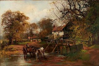 HENRY CHARLES FOX (1860-1925) OIL ON CANVAS