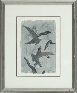 After George Braque (French, 1882-1963) Etching On Paper, Birds In Flight, After H 12'' W 8''